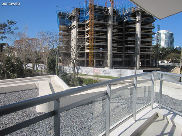 View towards the quiet part of the building from the terrace balcony next to the exit of the kitchen.