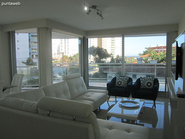 View to the front of the building from the living room.