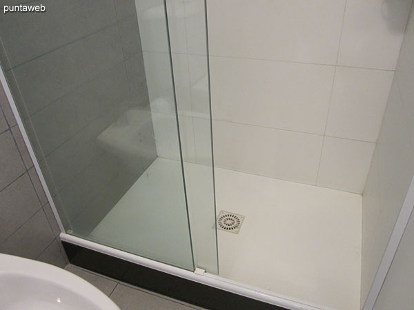 Detalle de mampara y ducha en el segundo bao.