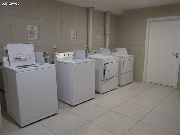 Laundry for chips in the basement of the building.