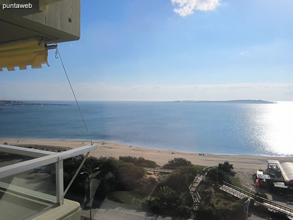 View towards the bay of Punta del Este on Mansa beach from the window of the living room.