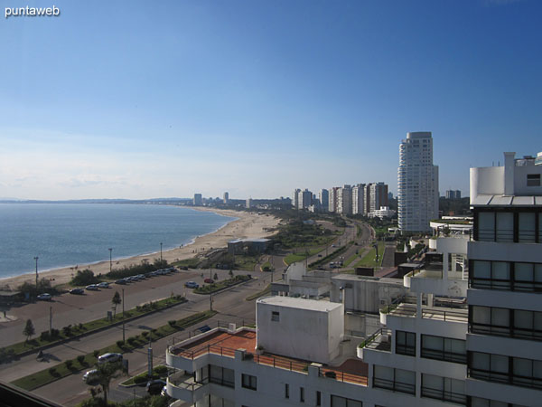 View towards the bay of Punta del Este from the window of the master suite.