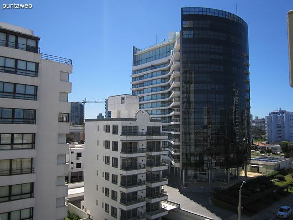 View towards the north side, environment of buildings, from the window of the second bedroom.