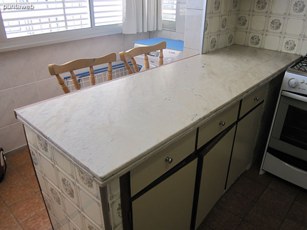 Table with drawers under table.