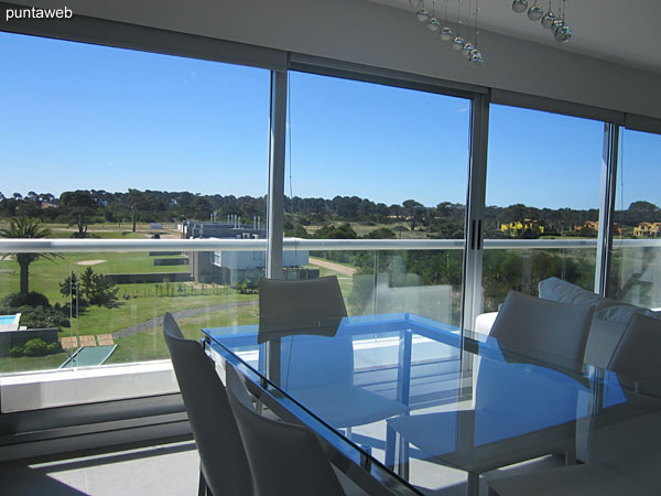 Windows towards the garden on the back of the building.<br><br>They occupy the entire width and side of the apartment. Brings great luminosity to the environment.