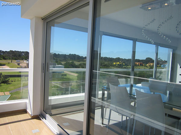 Balcony terrace of the apartment accessible from the living room.