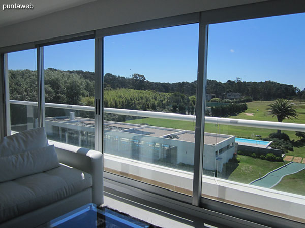 Vista hacia el jardn desde la ventana del living comedor.