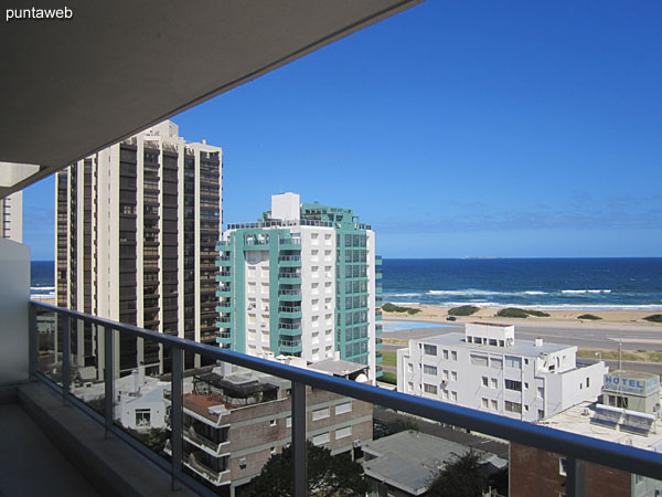 View to the sea on the Brava beach from the balcony terrace.