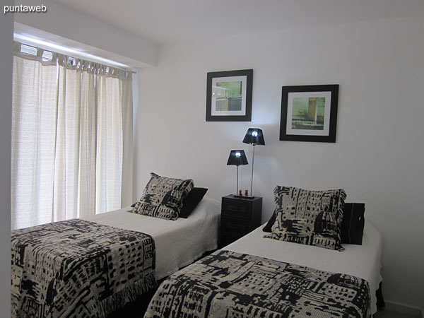 Second bedroom Located towards the west side with access to own terrace balcony.<br><br>Equipped with two single beds.