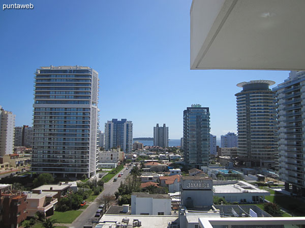 View towards Mansa beach from the window of the second bedroom.