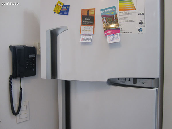 Refrigerator with freezer.