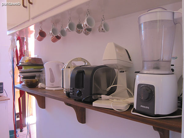 Detail of household appliances in the kitchen.