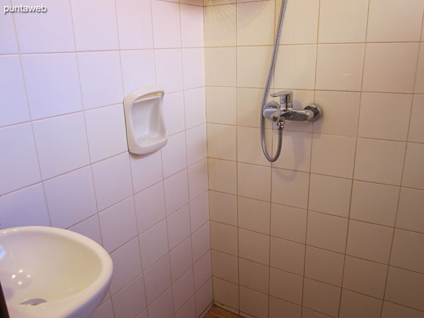Second bathroom Small, has a shower.