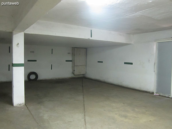 Garage in the basement.