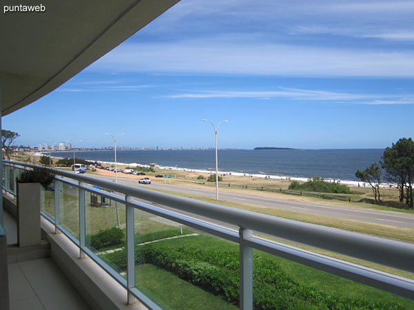 View towards the southwest – Punta del Este – from the terrace balcony of the apartment.