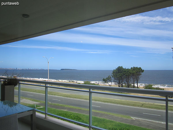 View towards the sea from the window of the master suite.