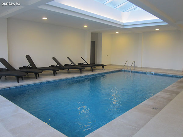 Indoor heated pool building.