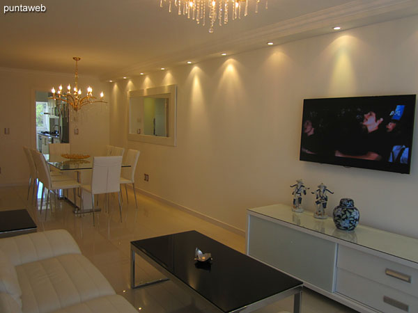 General view of the living room from the access window to the terrace balcony.