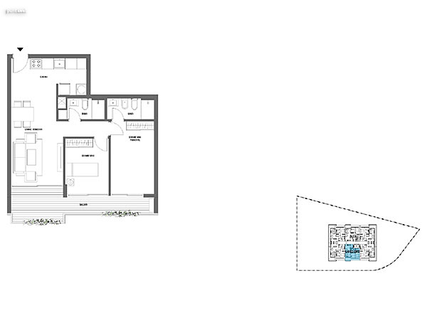 2 dormitorios – Niveles 2,3 y 4<br>202 – 302– 402<br><br>rea Total: 72m<br>rea Interior: 60m<br>rea Terraza: 12m