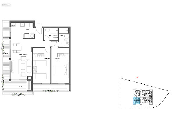 2 dormitorios – Niveles 2,3 y 4<br>203 – 303– 403<br><br>rea Total: 94m<br>rea Interior: 72m<br>rea Terraza: 22m