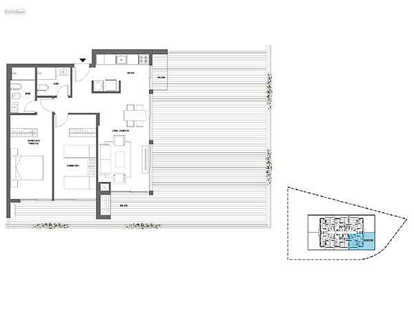 2 dormitorios – Nivel 1<br>101<br><br>rea Total: 175m<br>rea Interior: 72m<br>rea Terraza: 85m