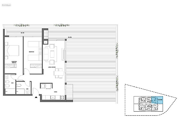 2 dormitorios – Nivel 1<br>106<br><br>rea Total: 157m<br>rea Interior: 72m<br>rea Terraza: 85m