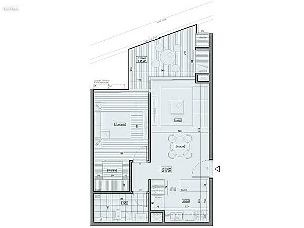 Tipologa 1<br>1 Dorm | 46 m propios<br>9.90 m terraza | 6.41 m comn<br>Total 62.31 m