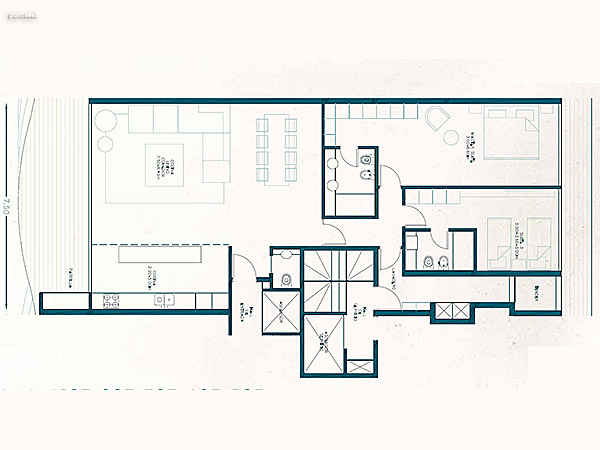 Unidad 103 – 2 dormitorios<br><br>rea Interna 125.00 m<br>Balcn 25.00 m<br>Circulaciones 7.07 m<br>Garage 12.50 m<br>Amenities 24.23 m<br><br>rea total 193.80 m