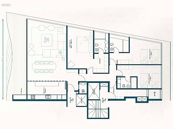 Unidades 203 – 303 – 403 – 503 – 3 dormitorios<br><br>rea Interna 125.00 m<br>Balcn 25.00 m<br>Circulaciones 7.07 m<br>Garage 12.50 m<br>Amenities 24.23 m<br><br>rea total 193.80 m