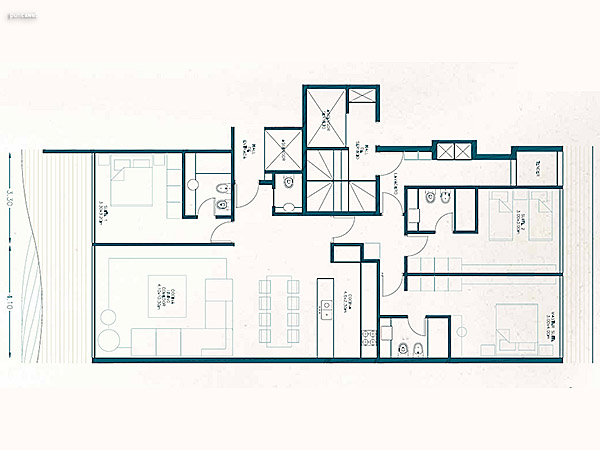 Unidades 204 – 304 – 404 – 504 – 4 dormitorios<br><br>rea Interna 178.00 m<br>Balcn 38.00 m<br>Circulaciones 10.18 m<br>Garage 12.50 m<br>Amenities 34.89 m<br><br>rea total 273.57 m