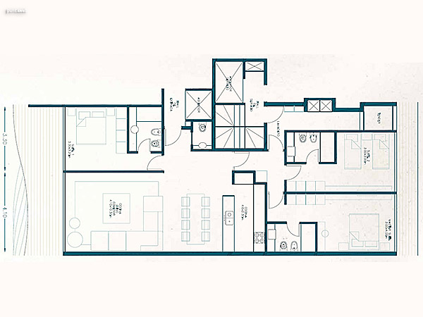 Unidad 102 – 3 dormitorios<br><br>rea Interna 105.00 m<br>Balcn 25.00 m<br>Circulaciones 7.07 m<br>Garage 12.50 m<br>Amenities 24.23 m<br><br>rea total 193.80 m