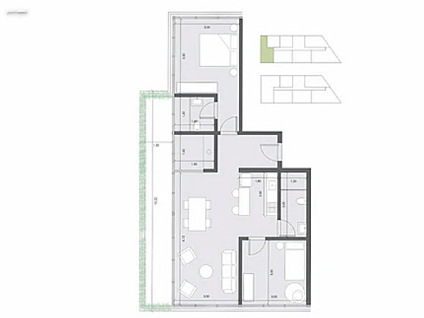 Unidad 404 – 2 dormitorios<br><br>�rea interior: 66 m�<br>�rea exterior: 13 m�<br><br>Total: 79 m�