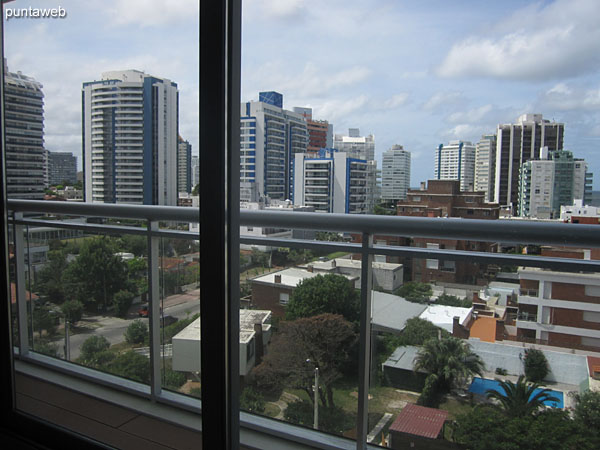 View from the suite of three bedroom apartment on the sixth floor height.