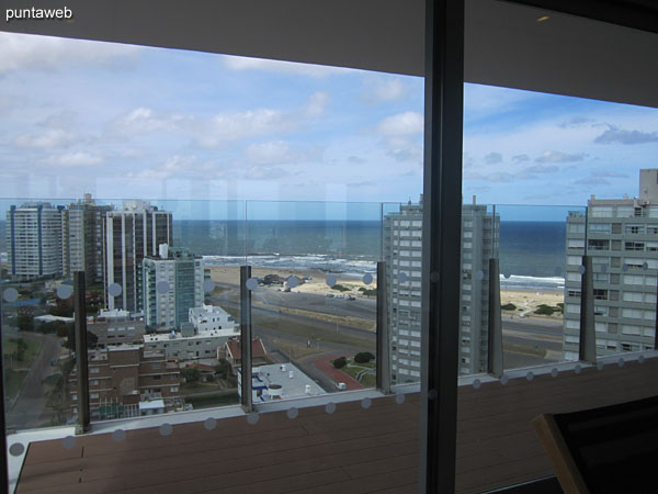 Detail heated pool in the spa area of ​​the building on the 16th floor.