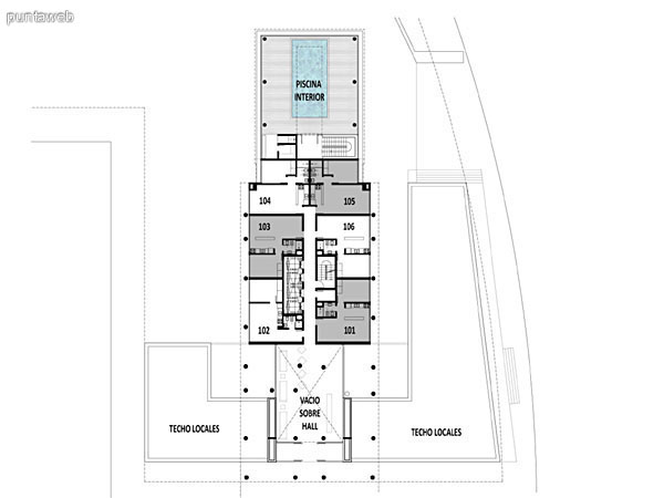 Plano de Planta Baja del edificio.<br>Descripcin de servicios y accesos.