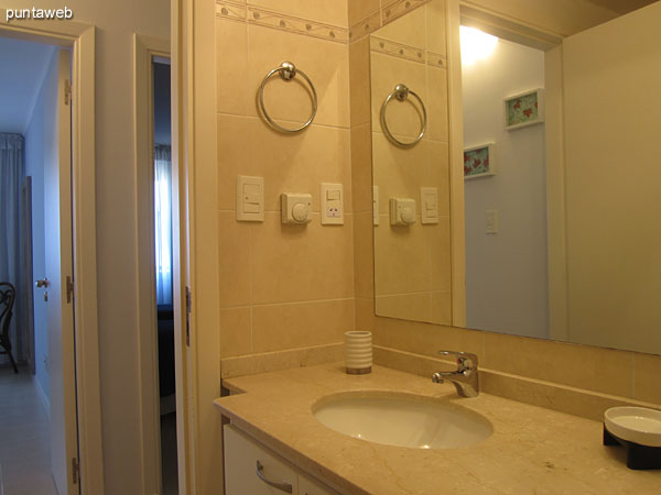 Detail of sanitary ware in the bathroom of the second bedroom.