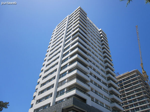 General view of the building in the basement garage.