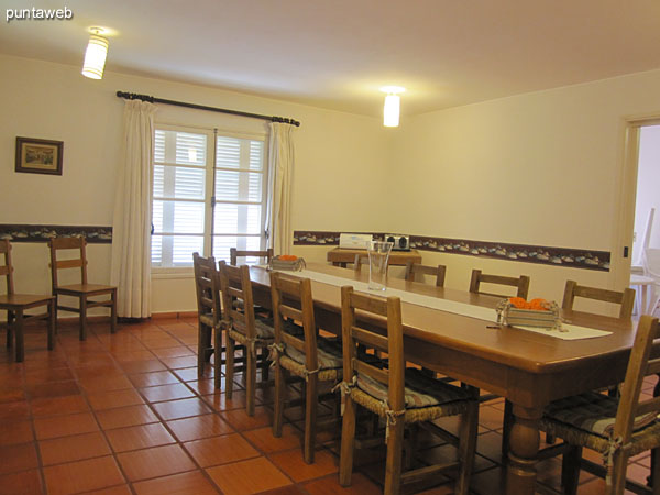 Hall. Located on the west side of the house and furnished with large table for fourteen.