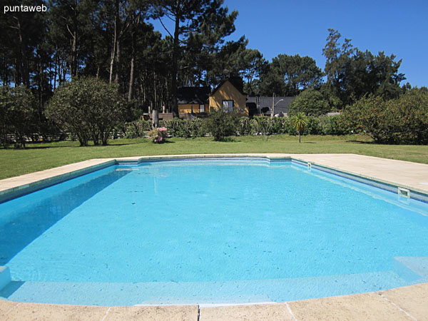 Pool. In the background, the barbecue on the west side of the property.
