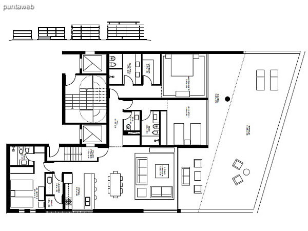 Departamento 2 – Modulo: 2 | Piso: PB<br><br>Superficie cubierta: 155.10 m2<br>Superficie semicubierta: 32.37 m2<br>Superficie terraza: 74.65 m2<br>Superficie cochera + baulera: 21.1 m2<br>Superficie total: 283.22 m2