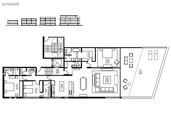 Departamento 5 – Modulo: 3 | Piso: PB<br><br>Superficie cubierta: 189.98 m2<br>Superficie semicubierta: 32.17 m2<br>Superficie terraza: 55.24 m2<br>Superficie cochera + baulera: 24.5 m2<br>Superficie total: 301.89 m2