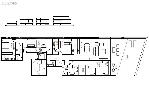 Departamento 7 – Modulo: 3 | Piso: PB<br><br>Superficie cubierta: 224.85 m2<br>Superficie semicubierta: 34.90 m2<br>Superficie terraza: 55.37 m2<br>Superficie cochera + baulera: 20 m2<br>Superficie total: 335.12 m2