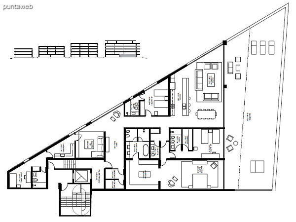 Departamento 9 – Modulo: 4 | Piso: PB<br><br>Superficie cubierta: 302.70 m2<br>Superficie semicubierta: 55.14 m2<br>Superficie terraza: 119.48 m2<br>Superficie cochera + baulera: 21.4 m2<br>Superficie total: 498.72 m2