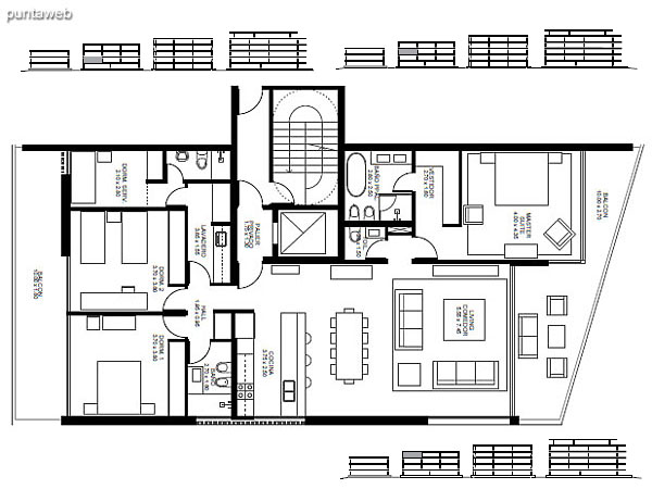 Departamento 11 – Modulo: 2 | Piso: 1<br><br>Superficie cubierta: 152.26 m2<br>Superficie semicubierta: 40.95 m2<br>Superficie terraza: –<br>Superficie cochera + baulera: 23.9 m2<br>Superficie total: 217.11 m2<br><br>Departamento 21 – Modulo: 2 | Piso: 2<br><br>Superficie cochera + baulera: 23.9 m2<br>Superficie total: 217.11 m2<br><br>Departamento 30 – Modulo: 2 | Piso: 3<br><br>Superficie cochera + baulera: 23.6 m2<br>Superficie total: 217.08 m2