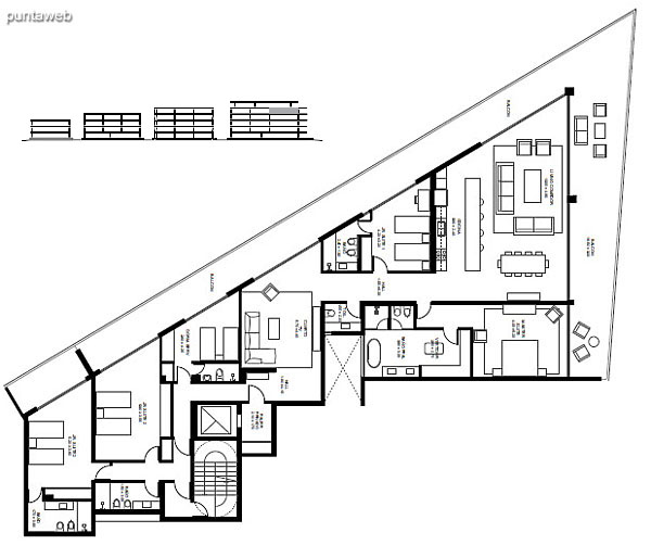 Departamento 44 – Modulo: 4 | Piso: 4<br><br>Superficie cubierta: 273.90 m2<br>Superficie semicubierta: 123.94 m2<br>Superficie terraza: –<br>Superficie cochera + baulera: 23.6 m2<br>Superficie total: 421.44 m2