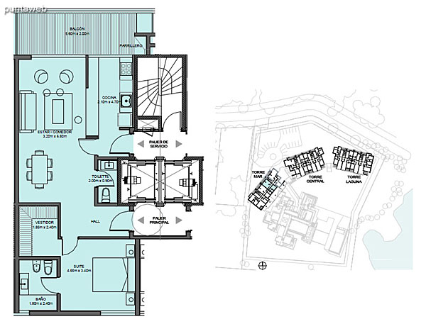 Torre Mar – Unidad F – 1 suite<br><br>Superficie cubierta: 68.65 m<br>Superficie semi cubierta: 11.69 m<br>Baulera: 2 m<br>Circulacin: 14.15 m<br>Total: 96.49 m