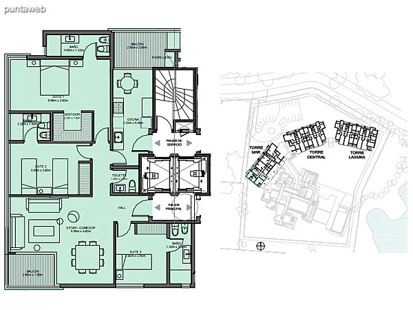 Torre Mar – Unidad D – 3 suites<br><br>Superficie cubierta: 112.78 m<br>Superficie semi cubierta: 11.96 m<br>Baulera: 2 m<br>Circulacin: 22.05 m<br>Total: 148.79 m