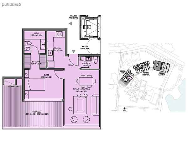 Torre Mar – Unidad 11B – 1 suite<br><br>Superficie cubierta: 86.29 m<br>Superficie semi cubierta: 16.50 m<br>Superficie descubierta: 56.25 m<br>Baulera: 2 m<br>Circulacin: 19.90 m<br>Total: 178.94 m